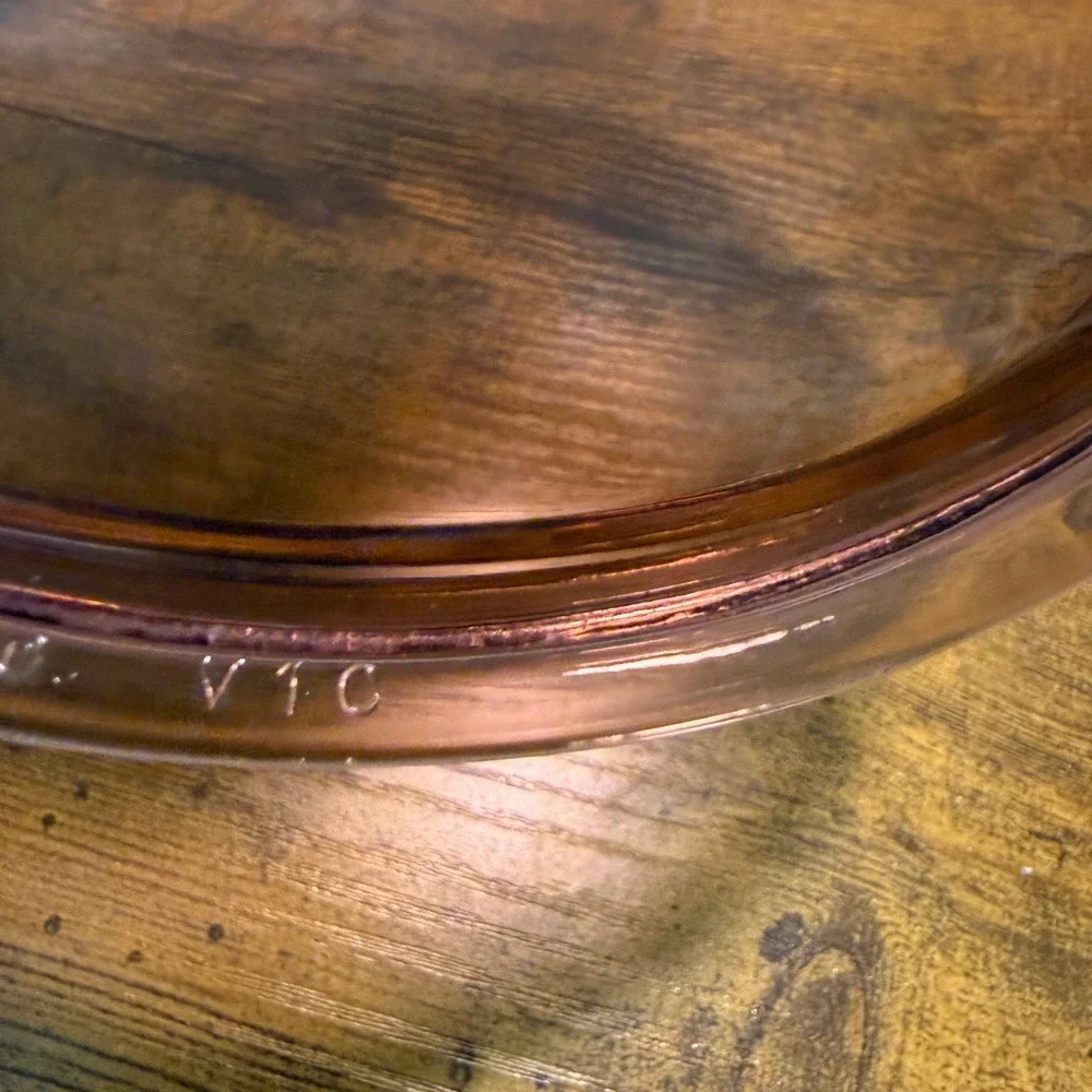 Vtg Pyrex Visions Cranberry V-1-C Glass Lid Rose Sunburst Replacement 6.5